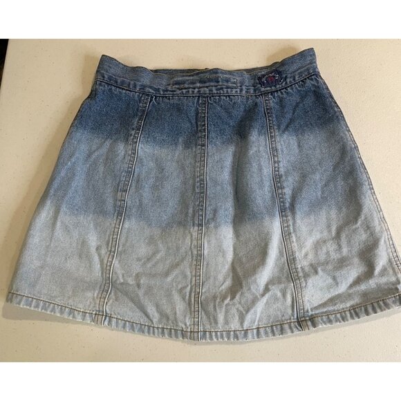 Vtg Y2K Union Bay Womens Button Up Denim Mini Skirt Size 3 Twee Coquette Ombre - Picture 9 of 11